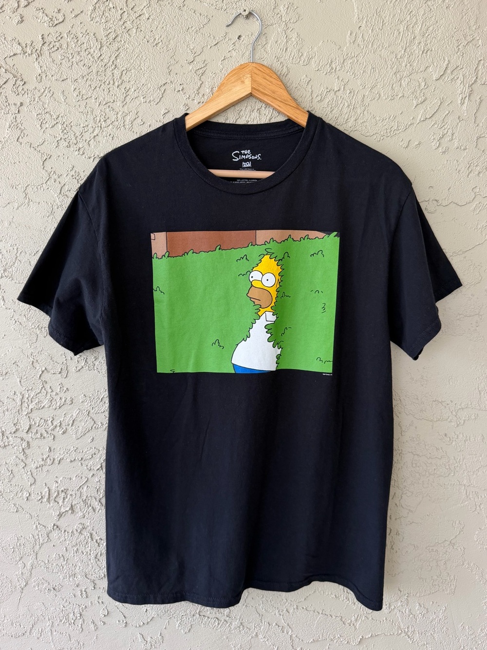 The Simpsons Homer Hedge Meme Graphic T-Shirt Black M
